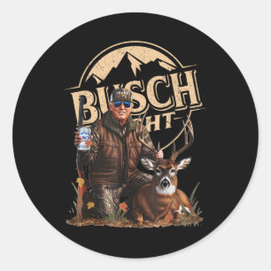 Retro Trump Jagd Hirsch Funny Drink Beer Hunti Runder Aufkleber