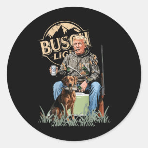 Retro Trump jagen Hirsch Funny Beer Drink Hunti Runder Aufkleber