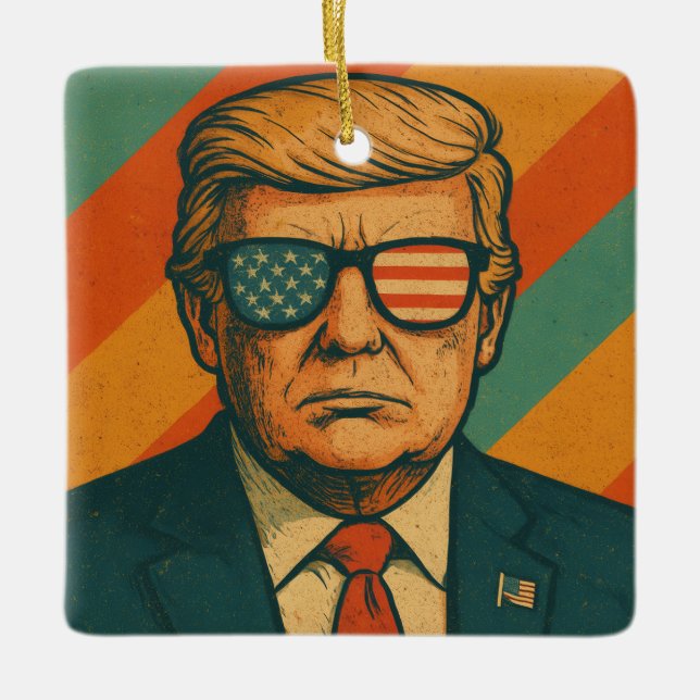 Retro Trump Keramikornament (Vorderseite)
