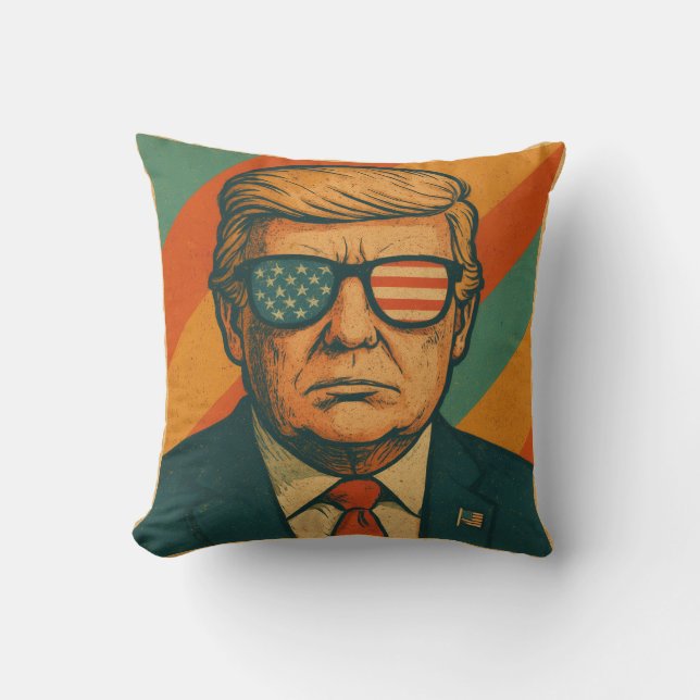 Retro Trump Kissen (Vorderseite)