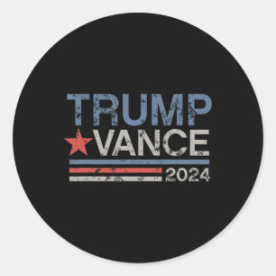 Retro Trump Vance Streifen Trump Jd Vance Runder Aufkleber