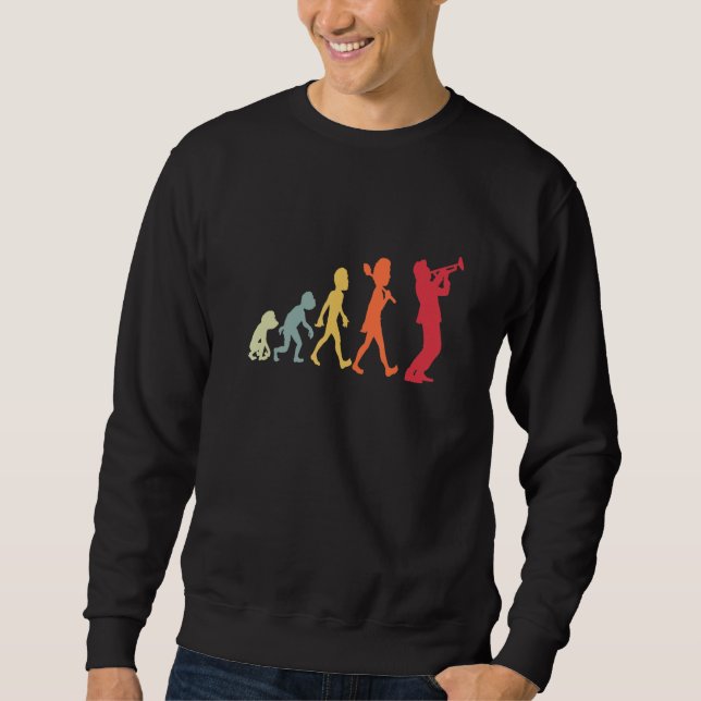 Retro Trumpet Evolution Funny For Trumpet Player Sweatshirt (Vorderseite)