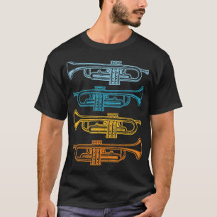 Retro Trumpet Jazz Music Trumpeter, Trompete-Playe T-Shirt