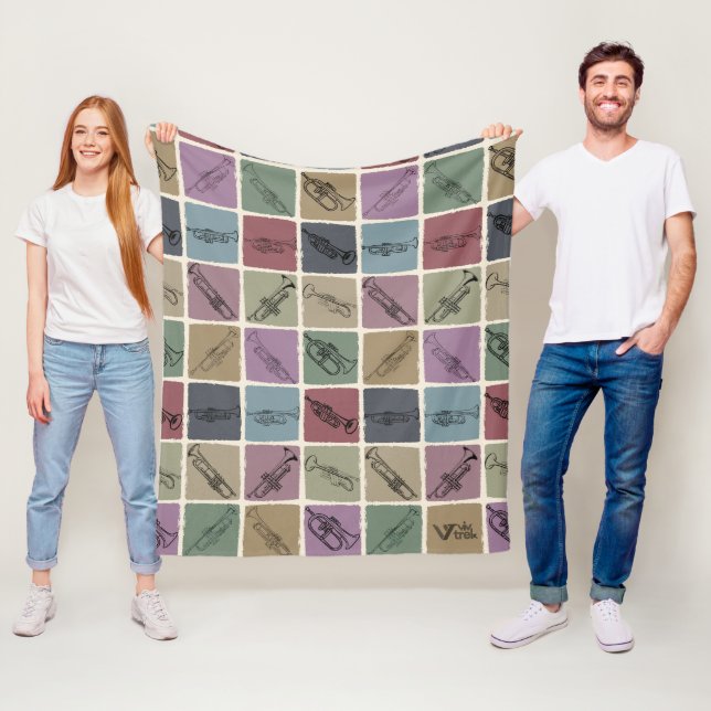 Retro Trumpet Lover Blanket Vintage Trumpet Fleecedecke (Beispiel)