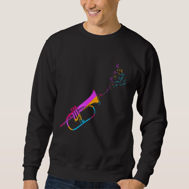 Retro Trumpet Trumpeter Musician Musical Instrumen Sweatshirt (Vorderseite)