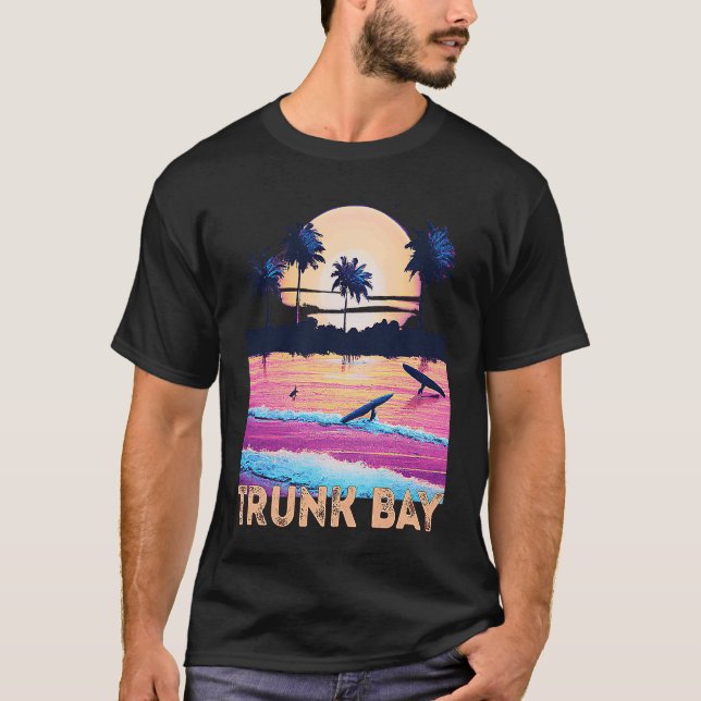Retro Trunk Bay USVI Souvenir Surf T-Shirt (Vorderseite)