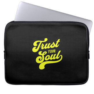 Retro Trust Your Soul Gelbe Schrift Laptop-Hülle Laptopschutzhülle