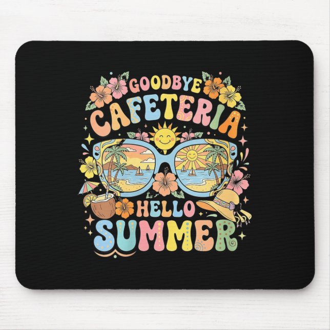 Retro-Tschüss-Kantine-Hallo-Sommerstrand der Fraue Mousepad (Vorne)