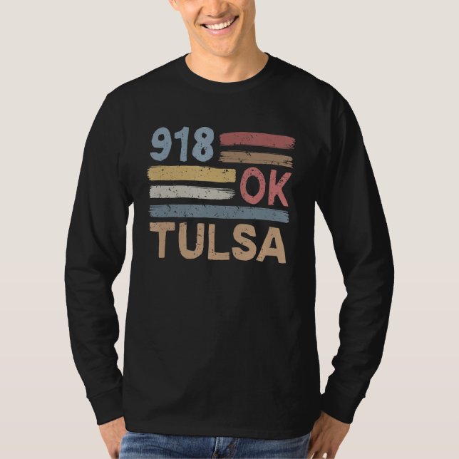 Retro Tulsa Area Code 918 Bewohner Staat Oklahoma T-Shirt (Vorderseite)