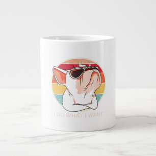 Retro tun, was ich Französisch Bulldog Funny Gewol Jumbo-Tasse