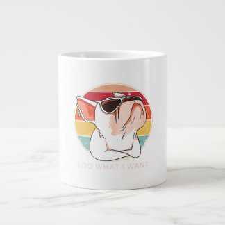 Retro tun, was ich Französisch Bulldog Funny Gewol Jumbo-Tasse