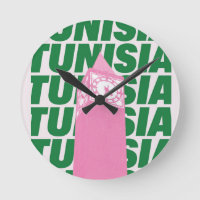 Retro Tunesien Uhr Poster | Vintage Reise-Inspirat