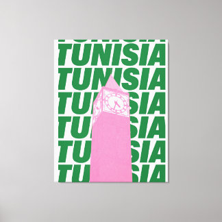 Retro-Tunesien-Uhrposter | Vintage Reise-Inspirati Leinwanddruck