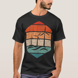 Retro-Turbinenturm Techniker Erneuerbare Energie T-Shirt