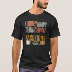 Retro Turkey Gravy Beans and Rolls Erntedank II T-Shirt