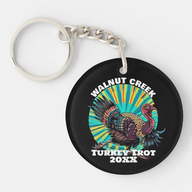 Retro Turkey Trot Schlüsselanhänger (Vorderseite)