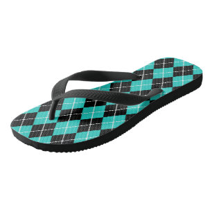 Retro Türkis Argyle Flip Flops