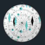 Retro Türkis-Diamant-u. Sternexplosion-Pfeil-Brett Dartscheibe<br><div class="desc">Dieser ist Retro Türkis-Diamant-und Sternexplosion-Pfeil-Brett ein neues Nehmen auf einer Vintagen Art. Es kennzeichnet die kitschy, schwarzen Sternexplosionen auf Türkispolkapunkten, Umgeben geometrische, des Türkises und des schwarzen Diamanten Formen. Fertigen Sie die Hintergrundfarbe auf diesem modernen Produkt der Mitte des Jahrhunderts, wenn Sie Gefühl trauend sind, besonders an oder verlassen Sie...</div>
