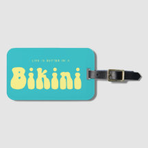 Retro Türkis Leben ist besser in Bikini Urlaub