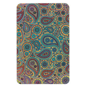 Retro Türkis-Regenbogen-Paisley-Motiv Magnet