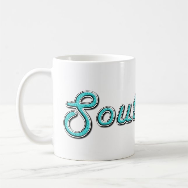 Retro Türkis Southpaw Kaffeetasse (Links)