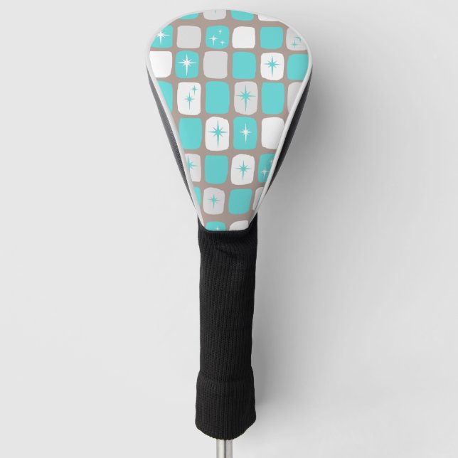 Retro Türkis-Sternexplosion-Fahrer-Abdeckung Golf Headcover (Vorderseite)