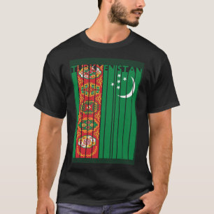 Retro Türkisch Vintages Turkmenistan Flagge Turkme T-Shirt