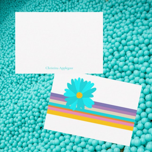 Retro Turquoise Baby Girl Dusche Vielen Dank Dankeskarte (Von Creator hochgeladen)