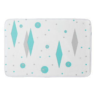 Retro Turquoise Diamant & Sternexplosion Bath Mat Badematte