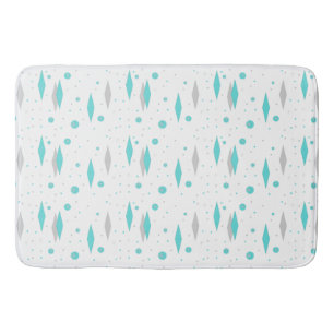 Retro Turquoise Diamant & Sternexplosion Bath Mat Badematte
