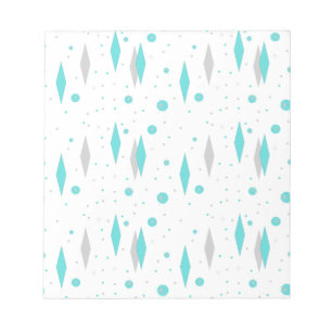 Retro Turquoise Diamond & Sternexplosion Notepad Notizblock