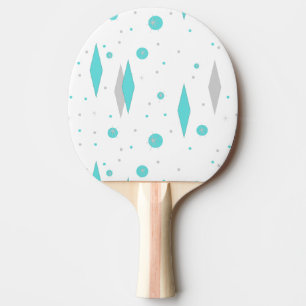 Retro Turquoise Diamond & Sternexplosion Pong Pad Tischtennis Schläger