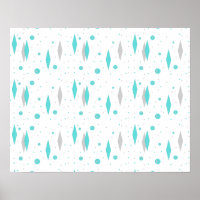 Retro Turquoise Diamond & Sternexplosion Poster