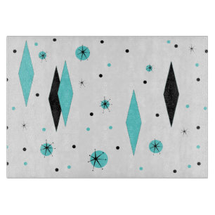 Retro Turquoise Diamonds & Sternexplosion Cutting  Schneidebrett