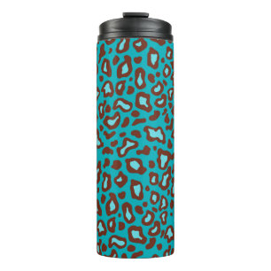 Retro Turquoise Leopard Thermal Coffee Tumbler Thermosbecher