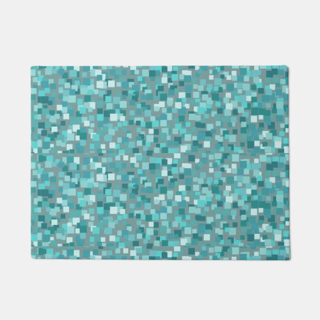 Retro Turquoise Mosaic Rug Doormat Fußmatte (Vorderseite)