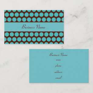 Retro Turquoise Polka Dots Business Cards Visitenkarte
