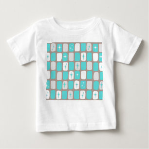 Retro Turquoise Sternexplosionen Baby T - Shirt