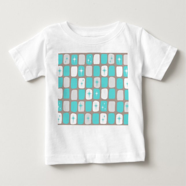 Retro Turquoise Sternexplosionen Baby T - Shirt (Vorderseite)