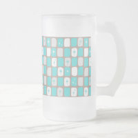 Retro Turquoise Sternexplosionen Mattiert Glass Ta