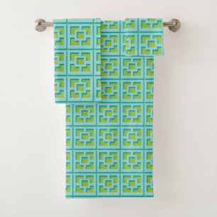 Retro Turquoise und grünes Tuch