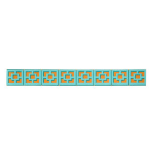 Retro Turquoise und Orange Trellis Ribbon Satinband