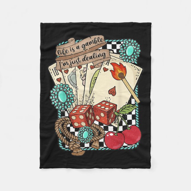 Retro Turquoise Western Wild West Cowboy Cowgirl  Fleecedecke (Vorderseite)