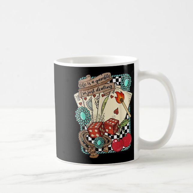 Retro Turquoise Western Wild West Cowboy Cowgirl  Kaffeetasse (Rechts)