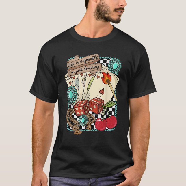Retro Turquoise Western Wild West Cowboy Cowgirl  T-Shirt (Vorderseite)