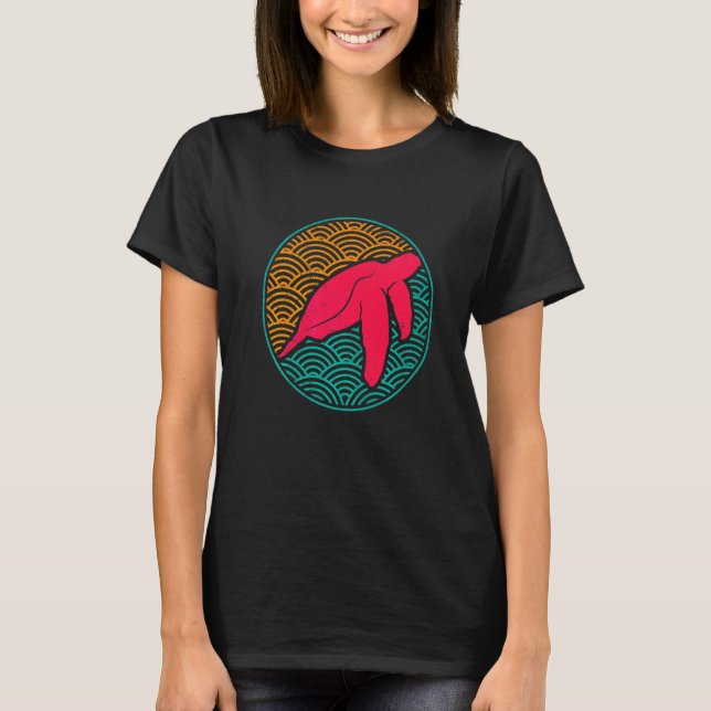 Retro Turtle Diver Shimmer Schildkröten T-Shirt (Vorderseite)