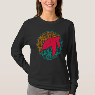 Retro Turtle Diver Shimmer Schildkröten T-Shirt