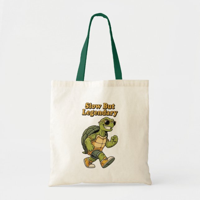Retro Turtle Legendary Pace Canvas Tote Bag Tragetasche (Vorne)