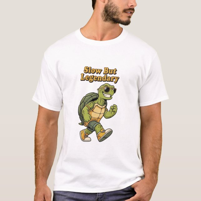Retro Turtle Slow Legend Men’s Graphic T-Shirt (Vorderseite)