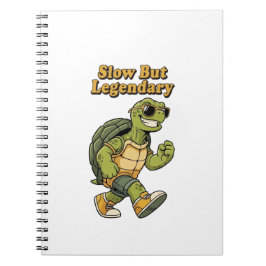 Retro Turtle Slow Living Lined Notebook Notizblock